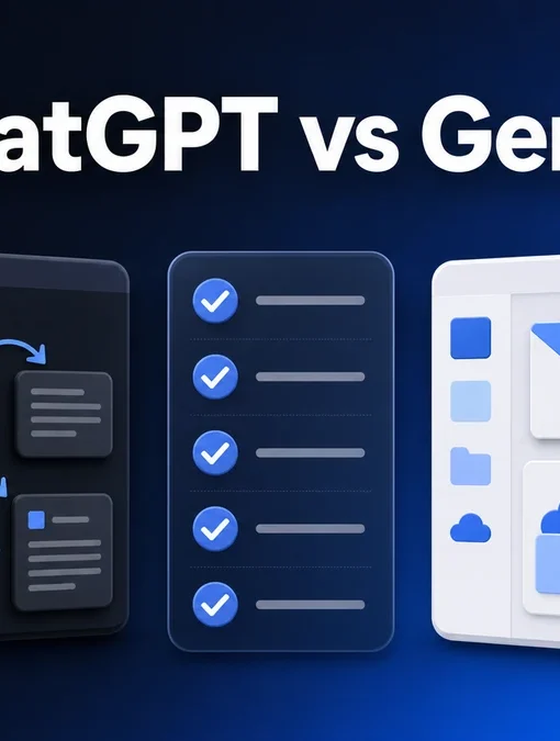 ChatGPT와 Gemini의 블로그 조사·문서 업무 선택 기준을 비교한 이미지