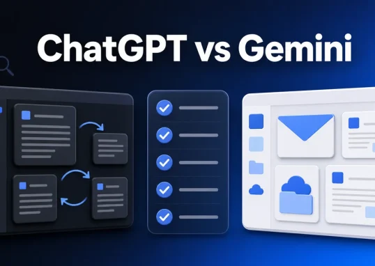 ChatGPT와 Gemini의 블로그 조사·문서 업무 선택 기준을 비교한 이미지