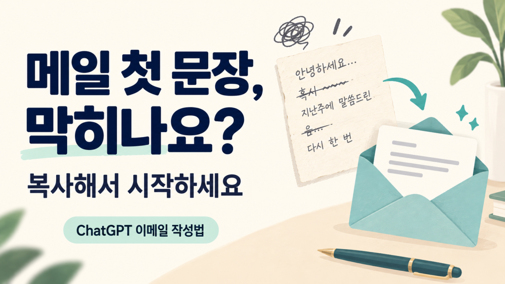 메일 첫 문장에서 막힐 때 복사 프롬프트로 시작하는 ChatGPT 이메일 작성 안내