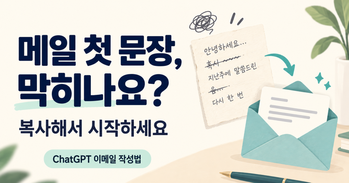 메일 첫 문장에서 막힐 때 복사 프롬프트로 시작하는 ChatGPT 이메일 작성 안내